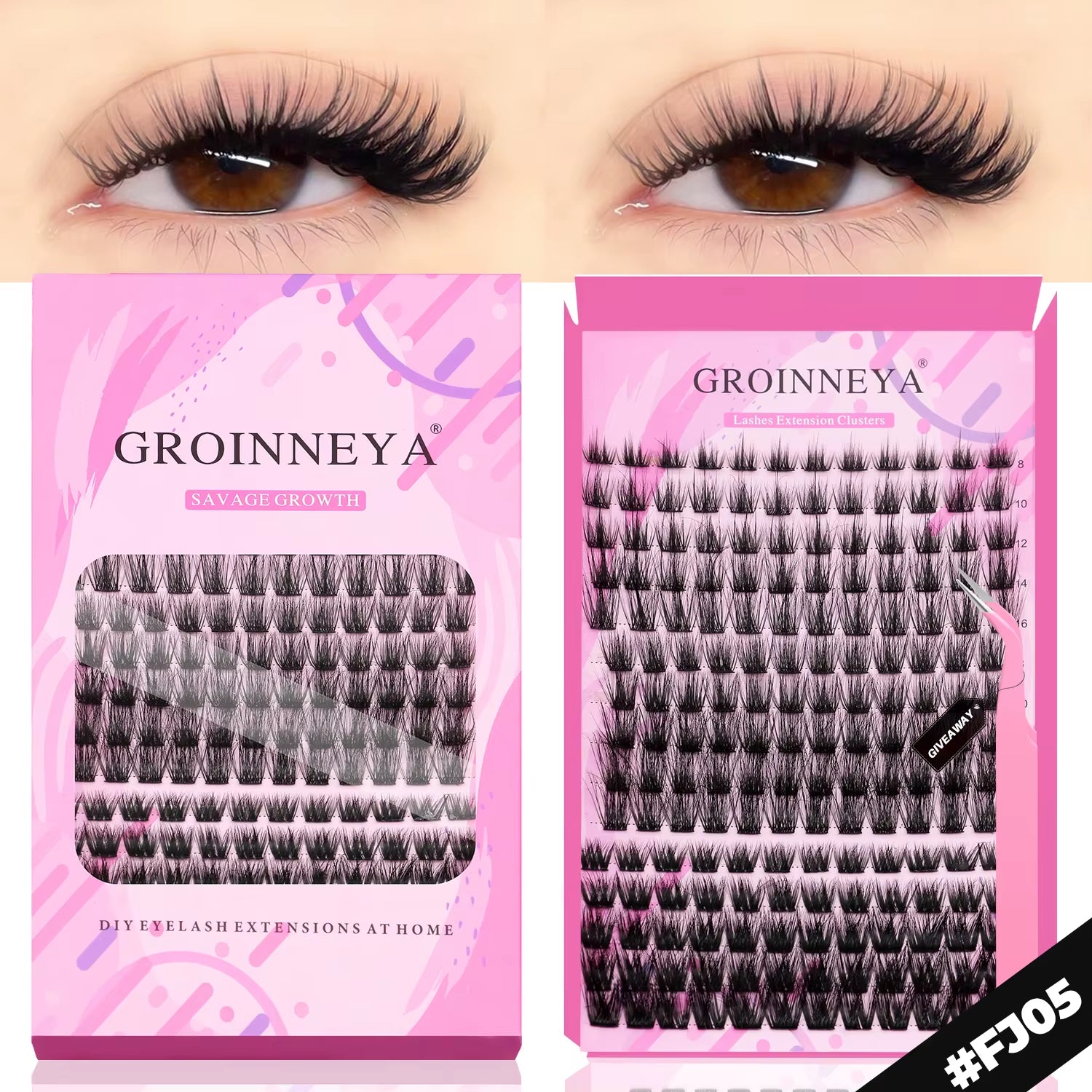 GROINNEYA Eyelashes 3 Style Mixed Fluffy Lash Clusters 8-16Mm Eyelashes Exctensions Natural Wispy Clusters Lashes Makeup