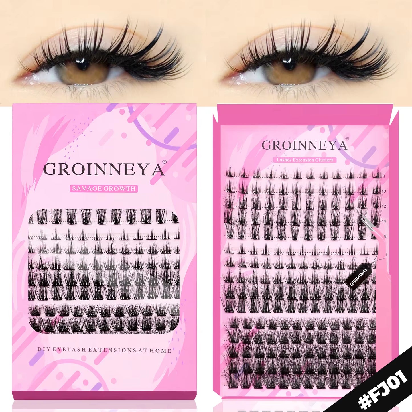 GROINNEYA Eyelashes 3 Style Mixed Fluffy Lash Clusters 8-16Mm Eyelashes Exctensions Natural Wispy Clusters Lashes Makeup