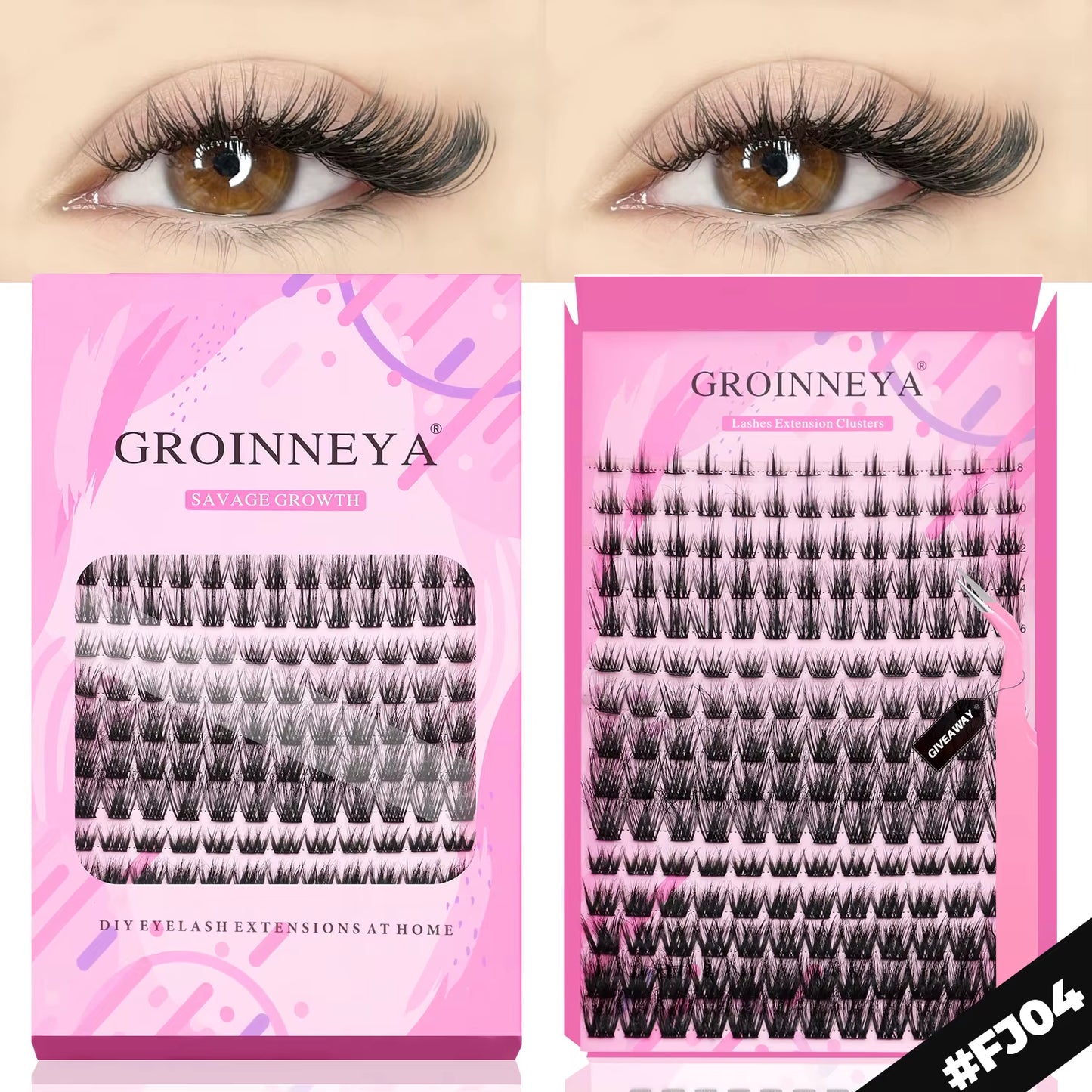 GROINNEYA Eyelashes 3 Style Mixed Fluffy Lash Clusters 8-16Mm Eyelashes Exctensions Natural Wispy Clusters Lashes Makeup