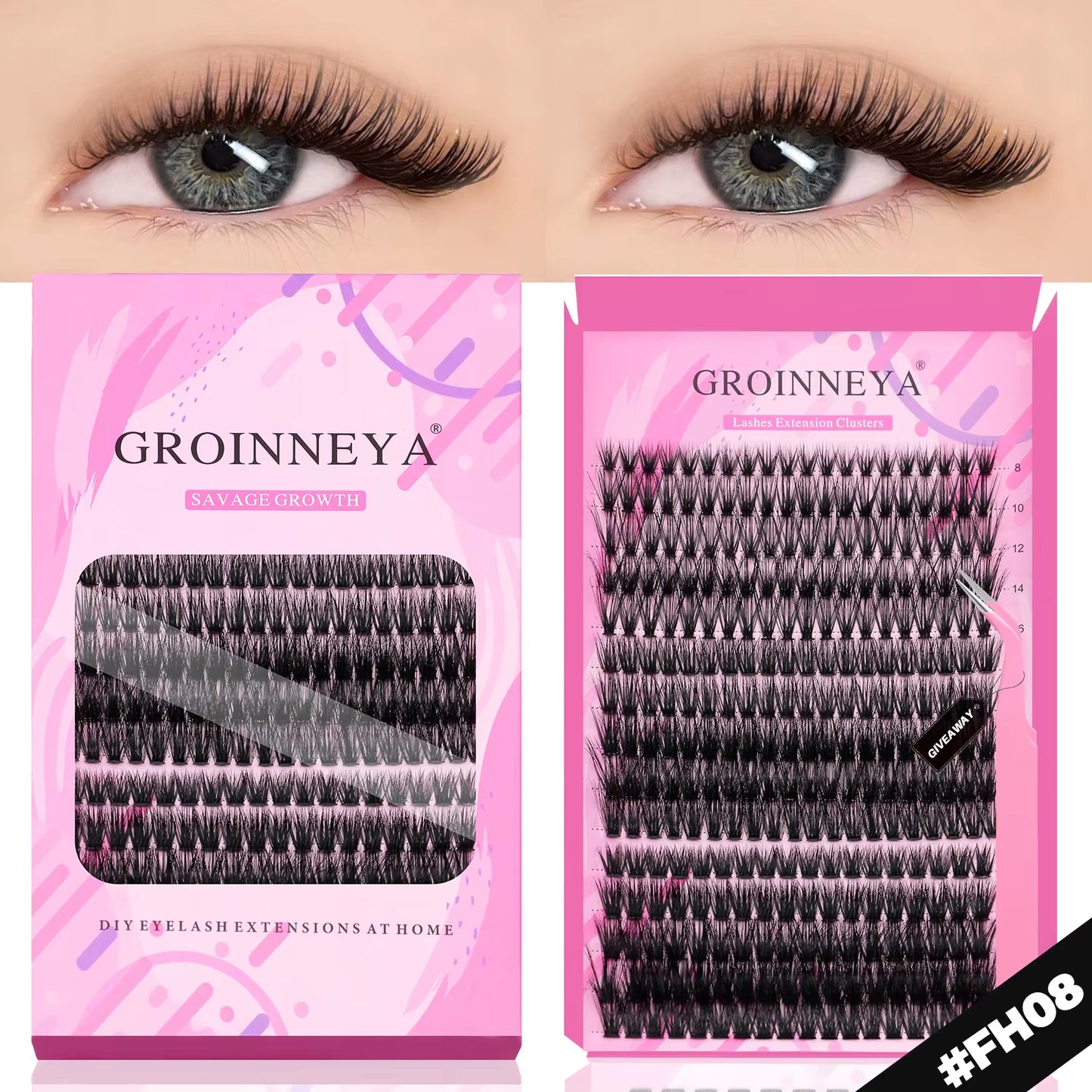 GROINNEYA Eyelashes 3 Style Mixed Fluffy Lash Clusters 8-16Mm Eyelashes Exctensions Natural Wispy Clusters Lashes Makeup