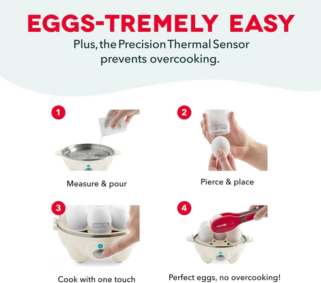 Dash Rapid Egg Cooker, 7 Hard Boiled Eggs, Aqua | Electric Egg Poacher