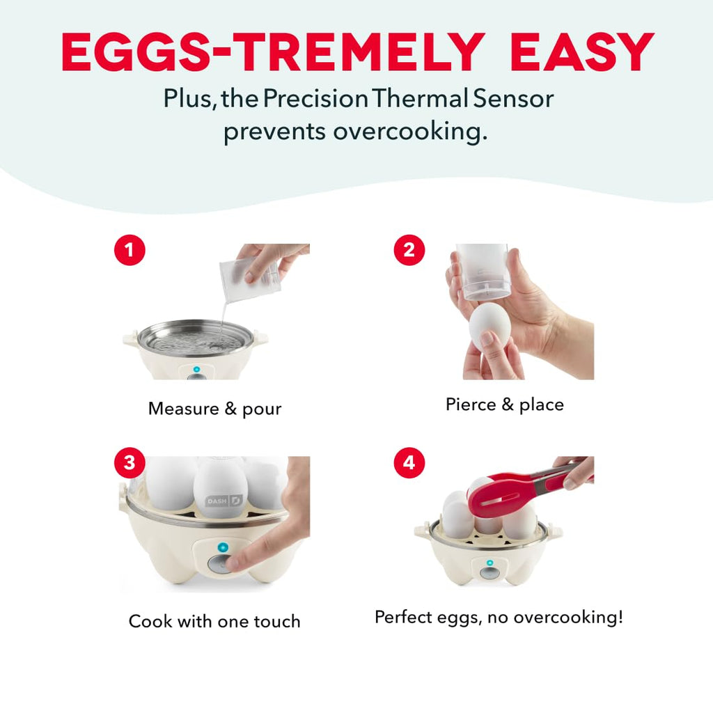 Dash Rapid Egg Cooker, 7 Hard Boiled Eggs, Aqua | Electric Egg Poacher