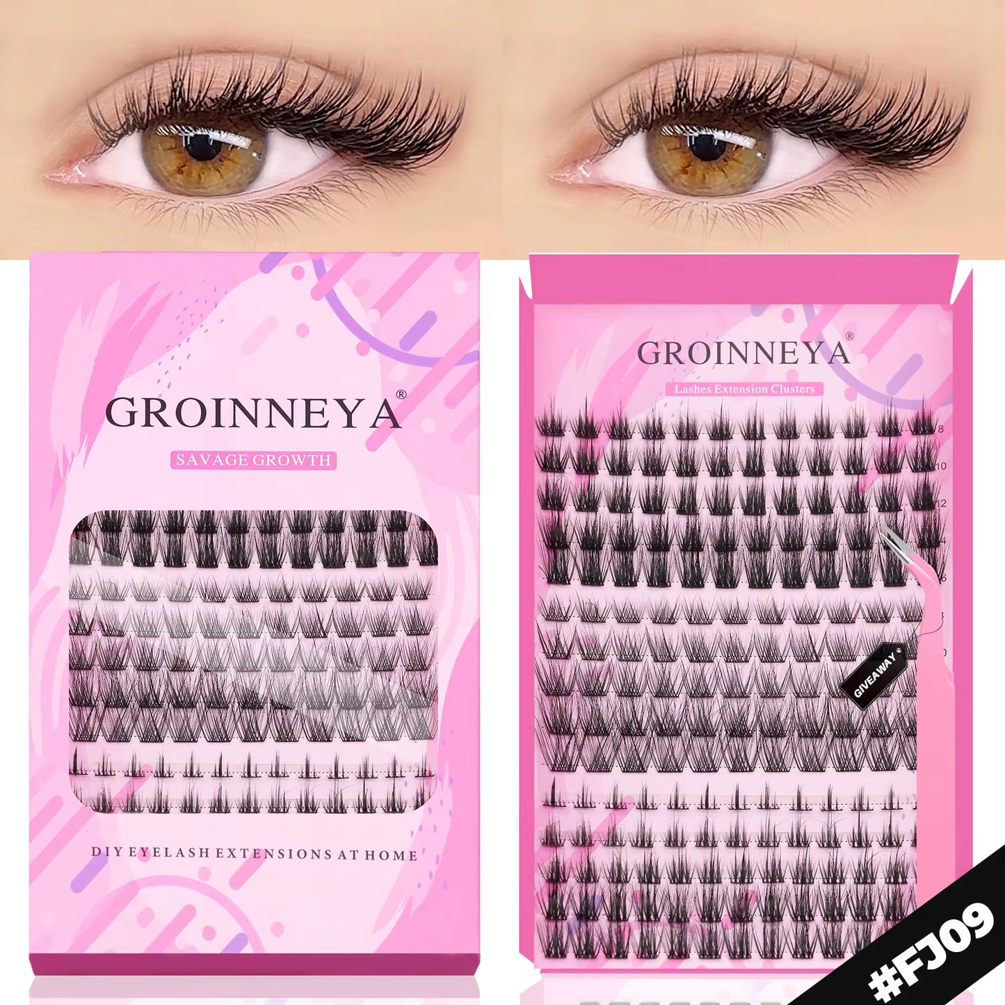 GROINNEYA Eyelashes 3 Style Mixed Fluffy Lash Clusters 8-16Mm Eyelashes Exctensions Natural Wispy Clusters Lashes Makeup