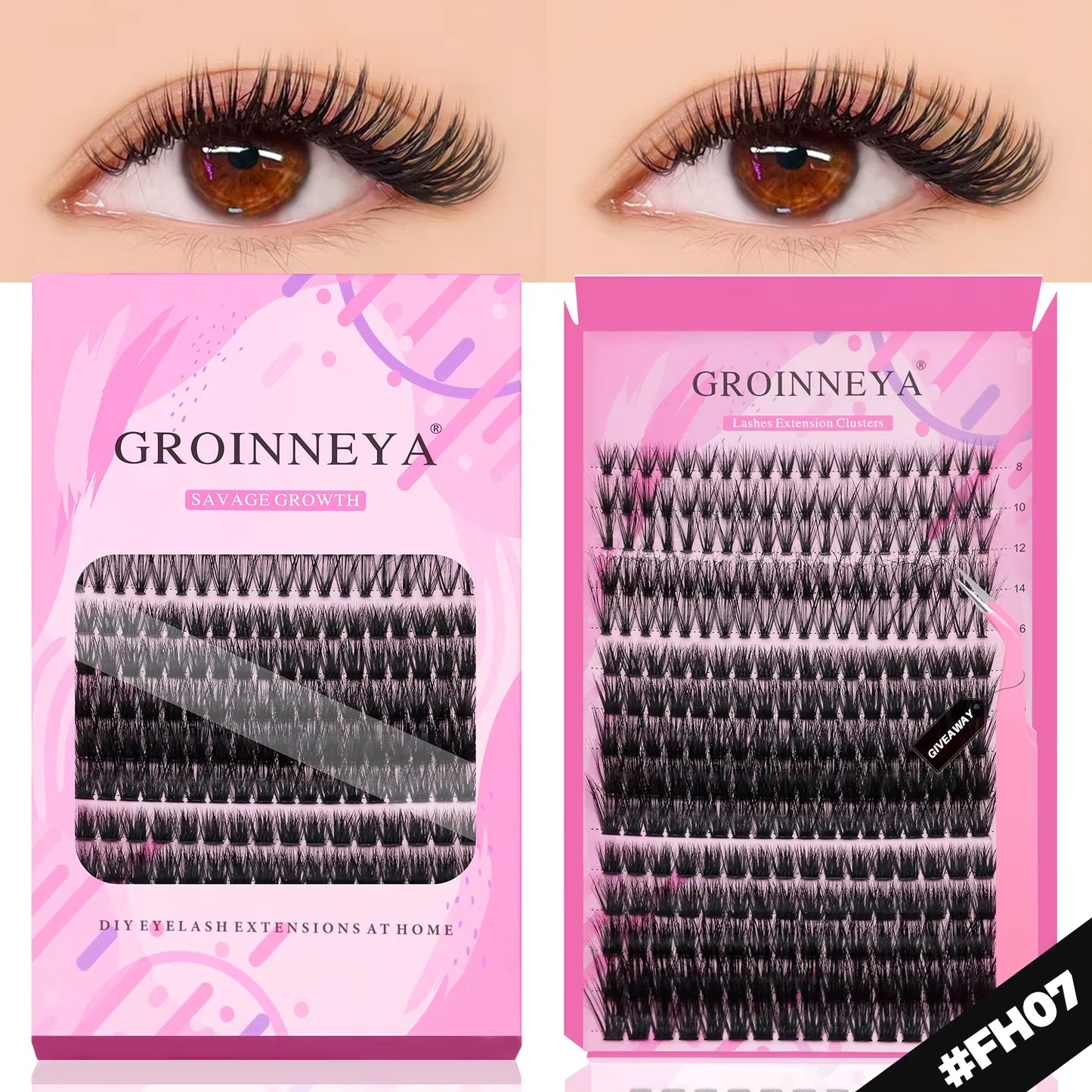 GROINNEYA Eyelashes 3 Style Mixed Fluffy Lash Clusters 8-16Mm Eyelashes Exctensions Natural Wispy Clusters Lashes Makeup