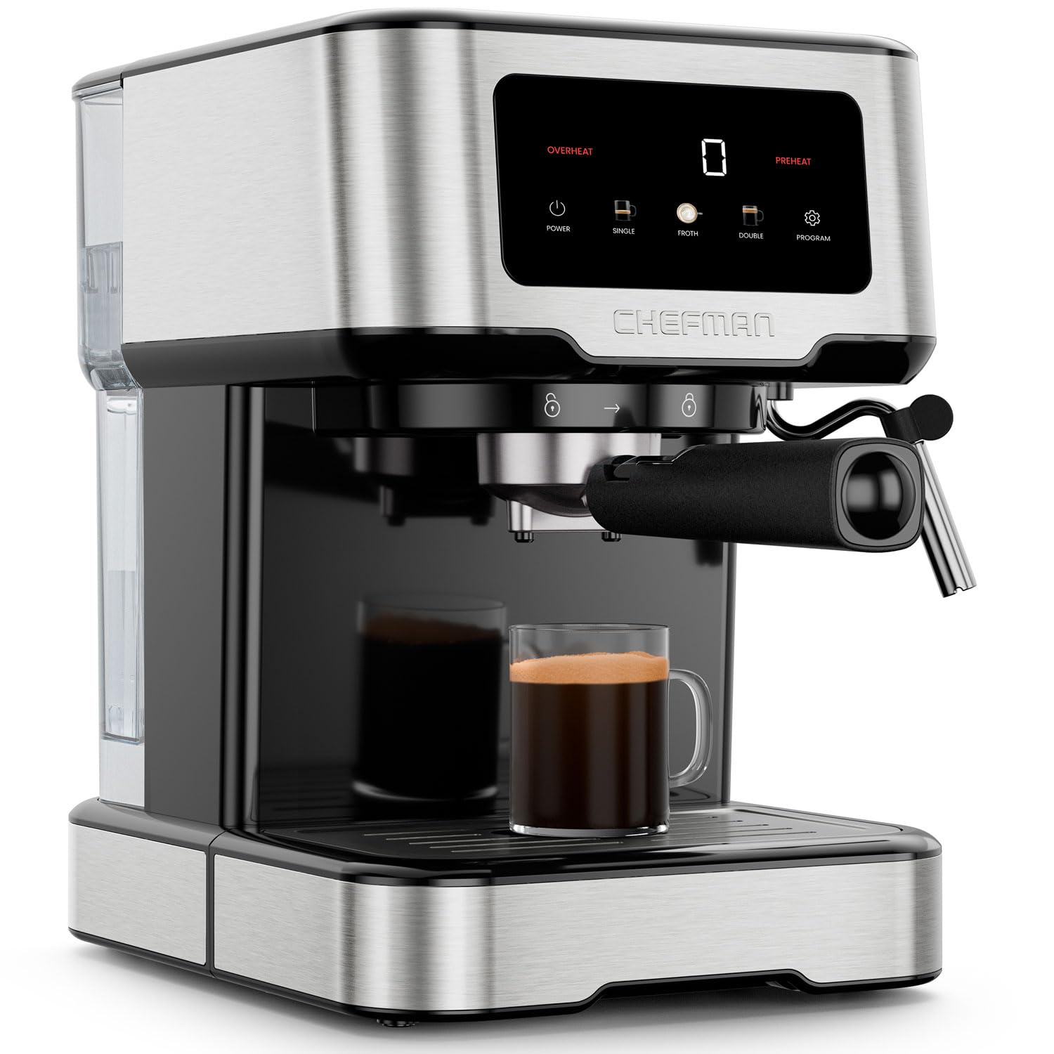 Chefman Crema Supreme 15 Bar Espresso Machine with Milk Frother