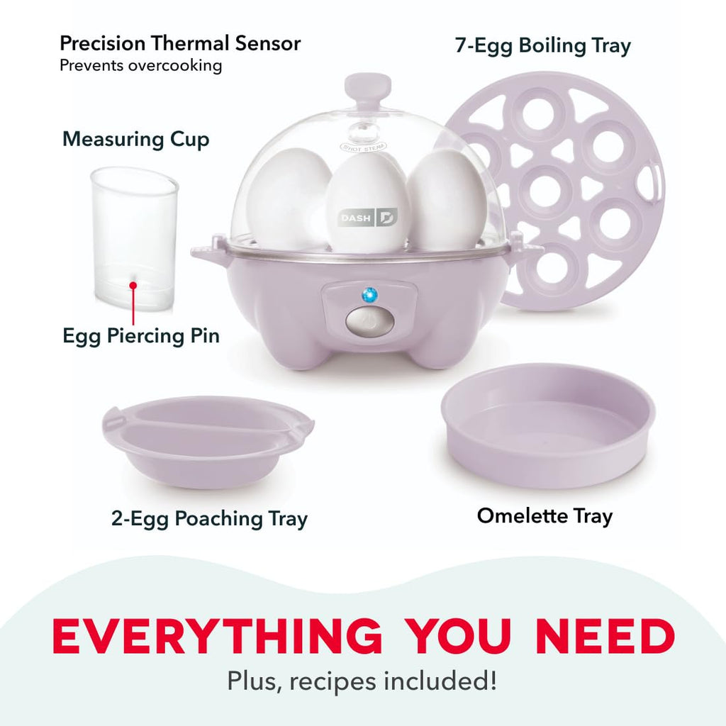 Dash Rapid Egg Cooker, 7 Hard Boiled Eggs, Aqua | Electric Egg Poacher