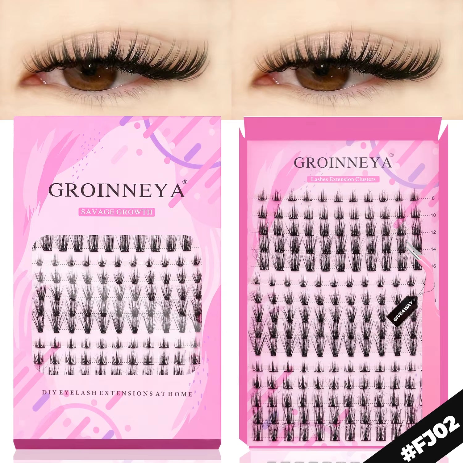 GROINNEYA Eyelashes 3 Style Mixed Fluffy Lash Clusters 8-16Mm Eyelashes Exctensions Natural Wispy Clusters Lashes Makeup