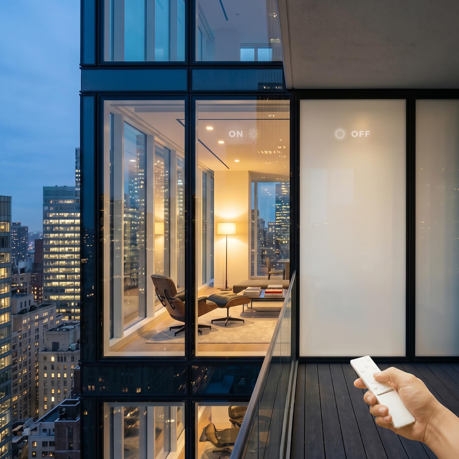 (8” x 12”) PDLC Smart Film for Windows, Switchable Electric Smart Film | Self-adhesive switchable smart film, smart glass film, smart window film, smart tint for home windows, electric privacy film