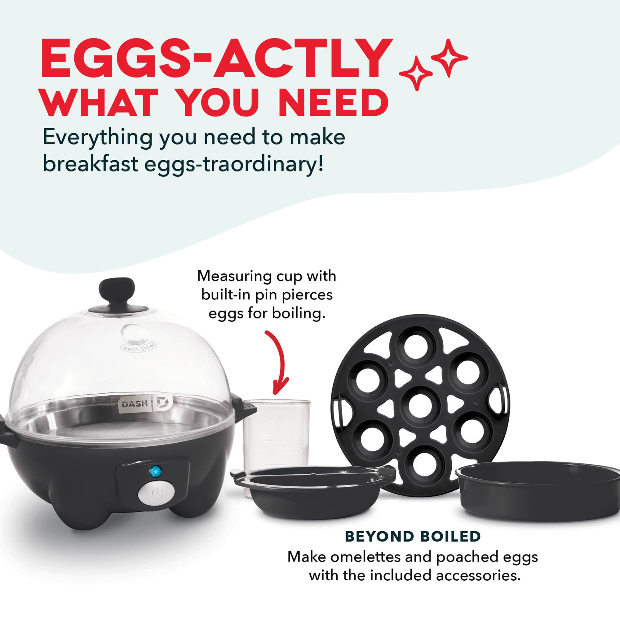 Dash Rapid Egg Cooker, 7 Hard Boiled Eggs, Aqua | Electric Egg Poacher