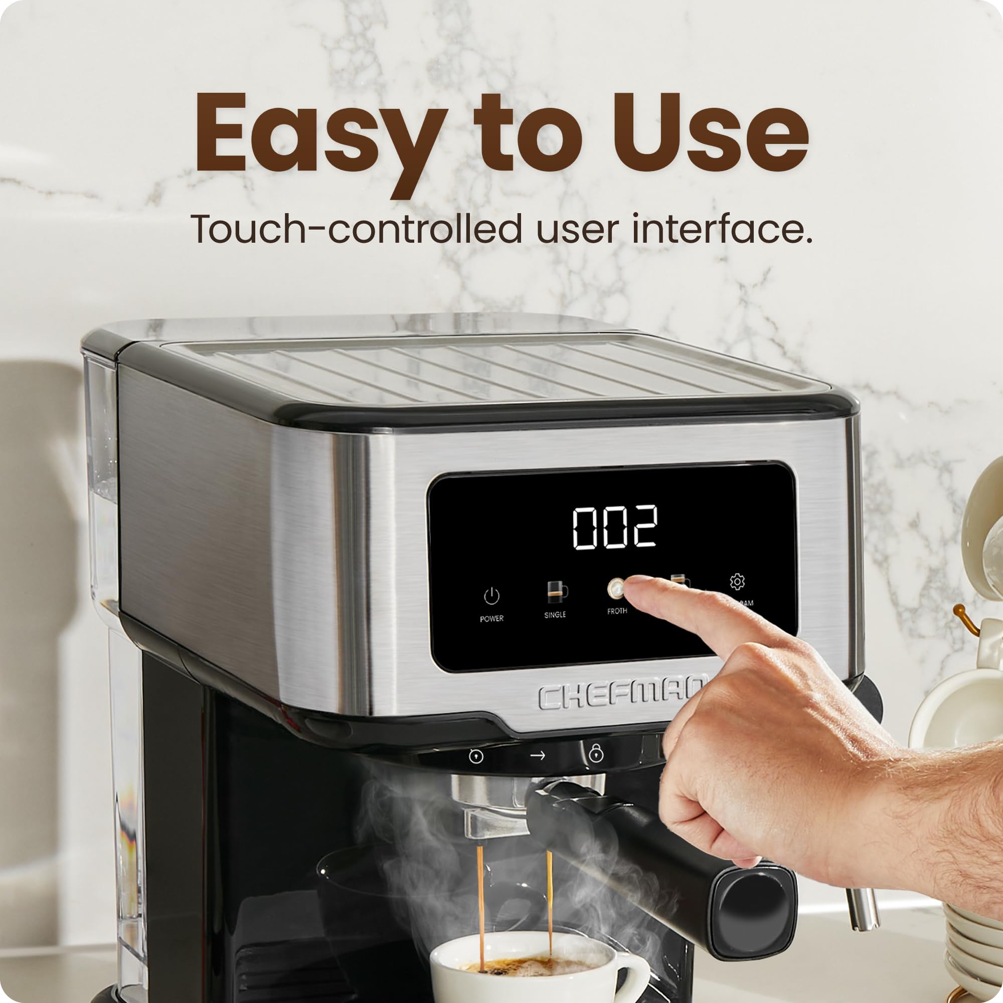 Chefman Crema Supreme 15 Bar Espresso Machine with Milk Frother