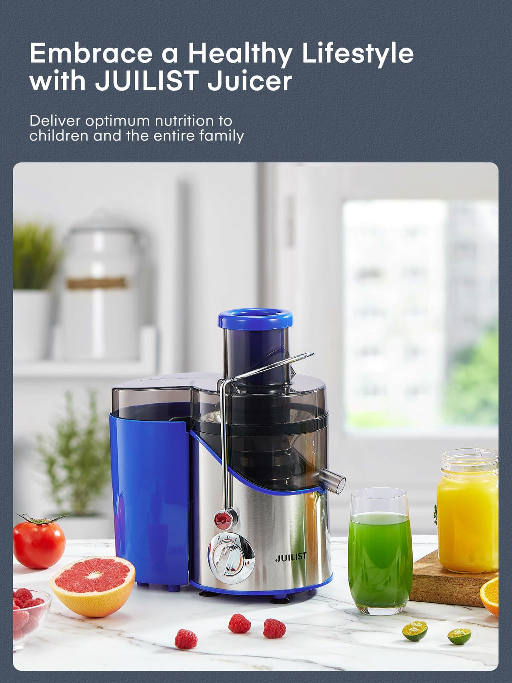 Juicer Machines, Juilist 3" Wide Mouth, Max 800W, 3-Speed 400W Easy-Clean