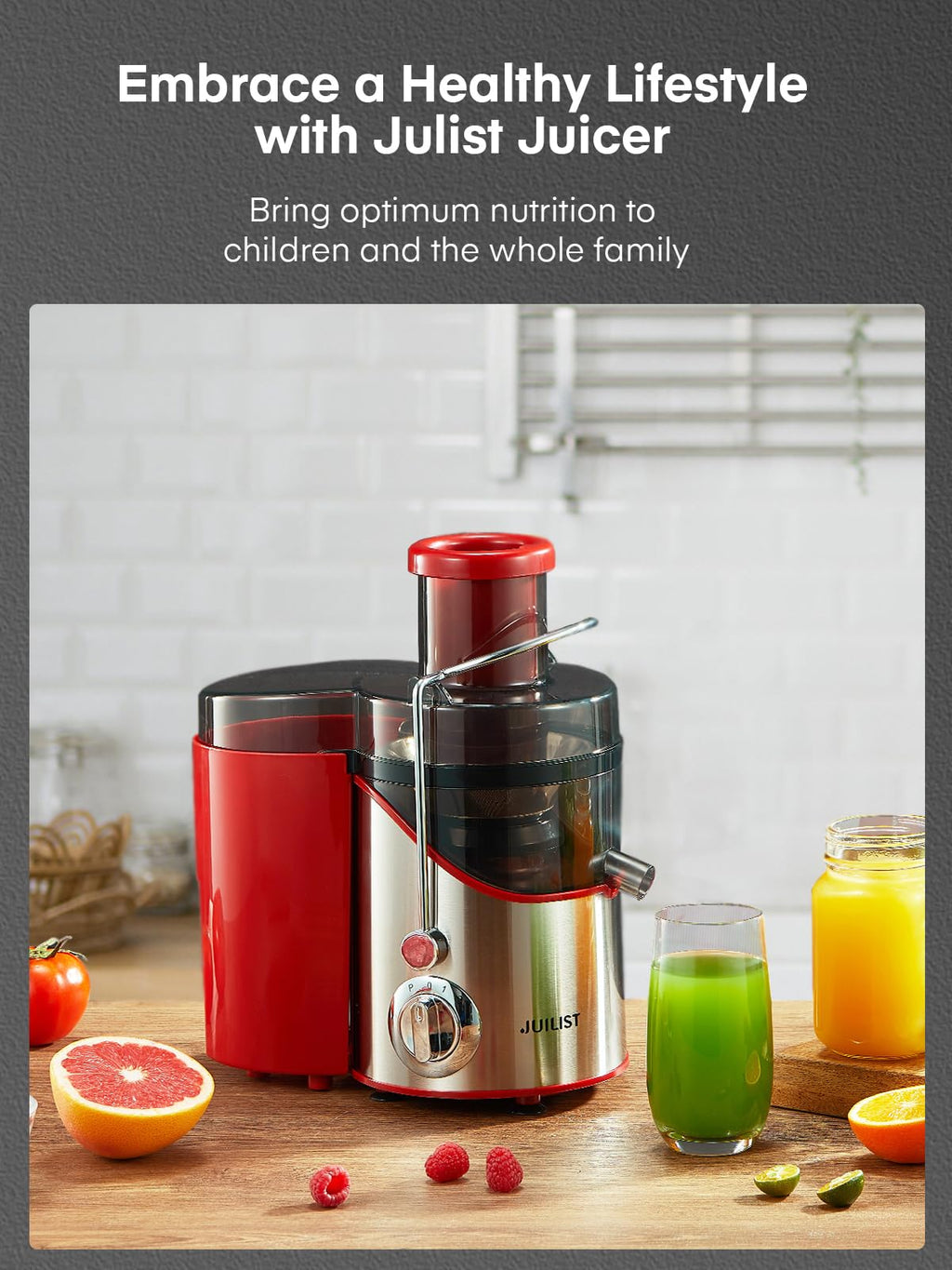 Juicer Machines, Juilist 3" Wide Mouth, Max 800W, 3-Speed 400W Easy-Clean