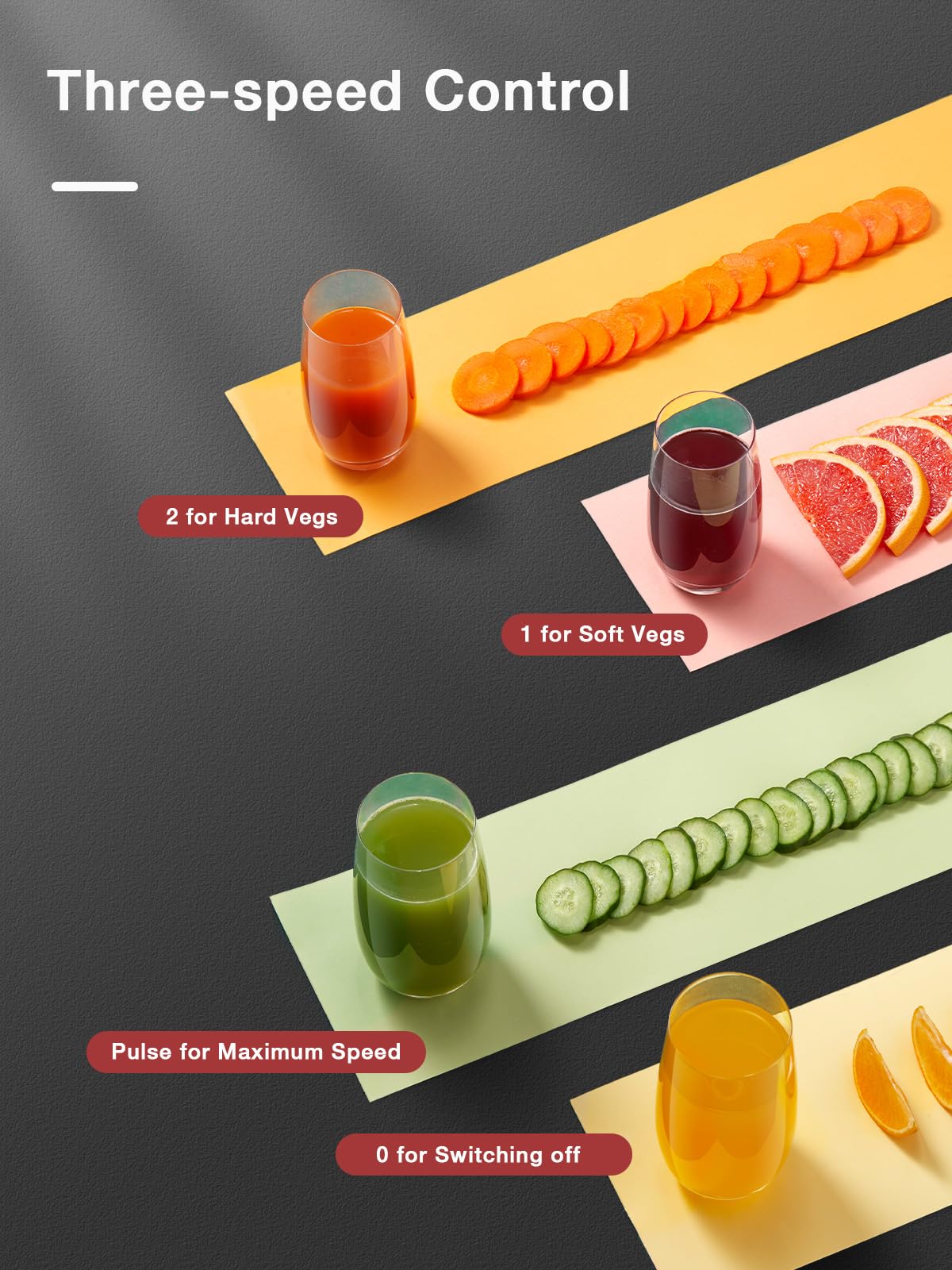 Juicer Machines, Juilist 3" Wide Mouth, Max 800W, 3-Speed 400W Easy-Clean