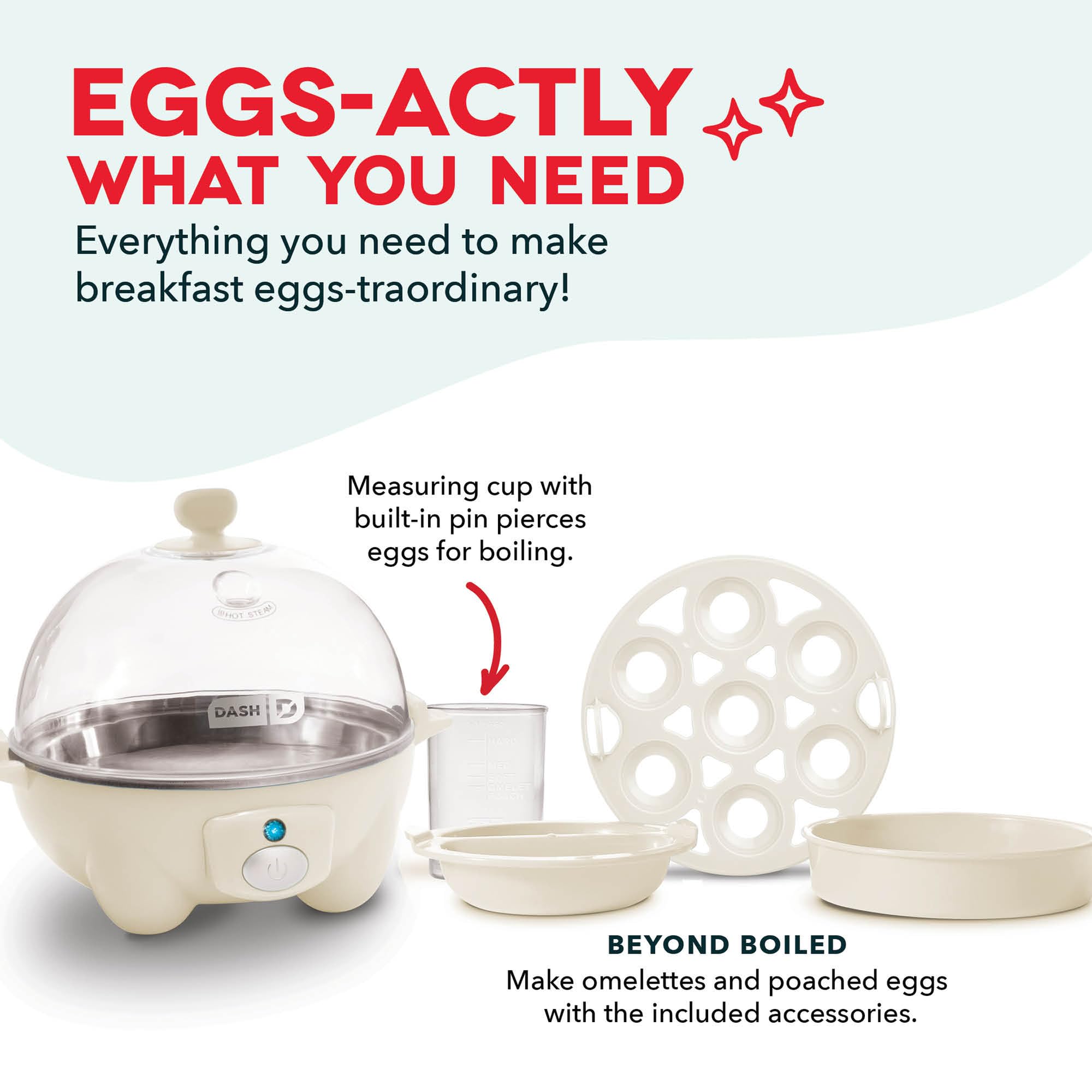 Dash Rapid Egg Cooker, 7 Hard Boiled Eggs, Aqua | Electric Egg Poacher