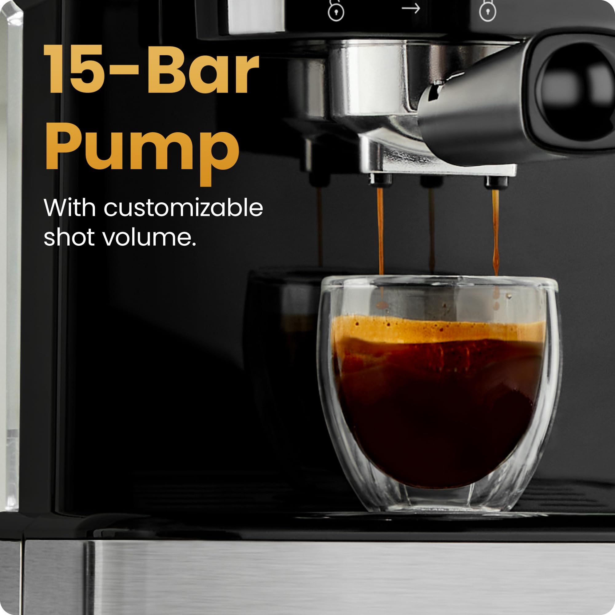 Chefman Crema Supreme 15 Bar Espresso Machine with Milk Frother