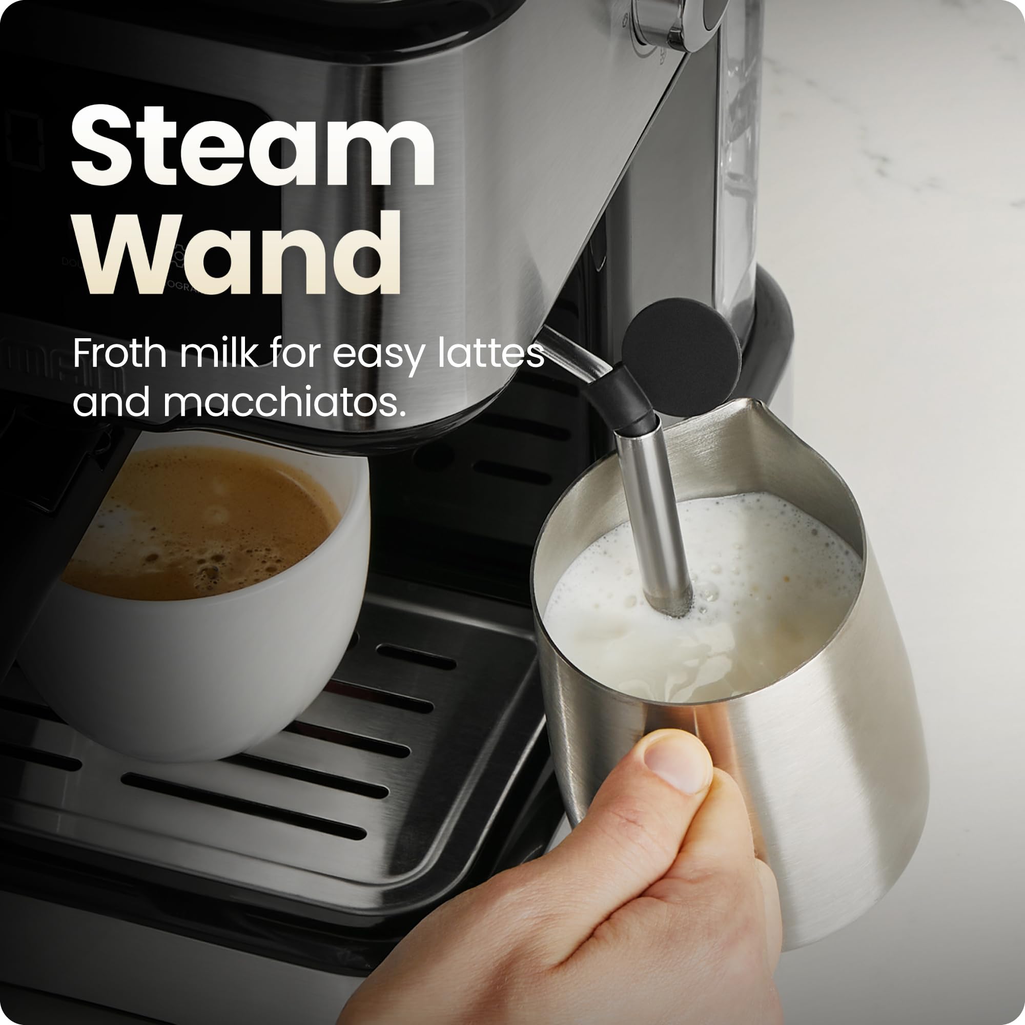 Chefman Crema Supreme 15 Bar Espresso Machine with Milk Frother
