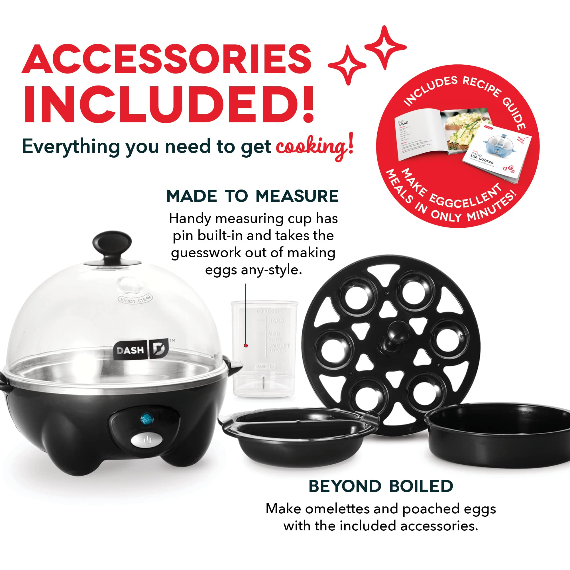 Dash Rapid Egg Cooker, 7 Hard Boiled Eggs, Aqua | Electric Egg Poacher