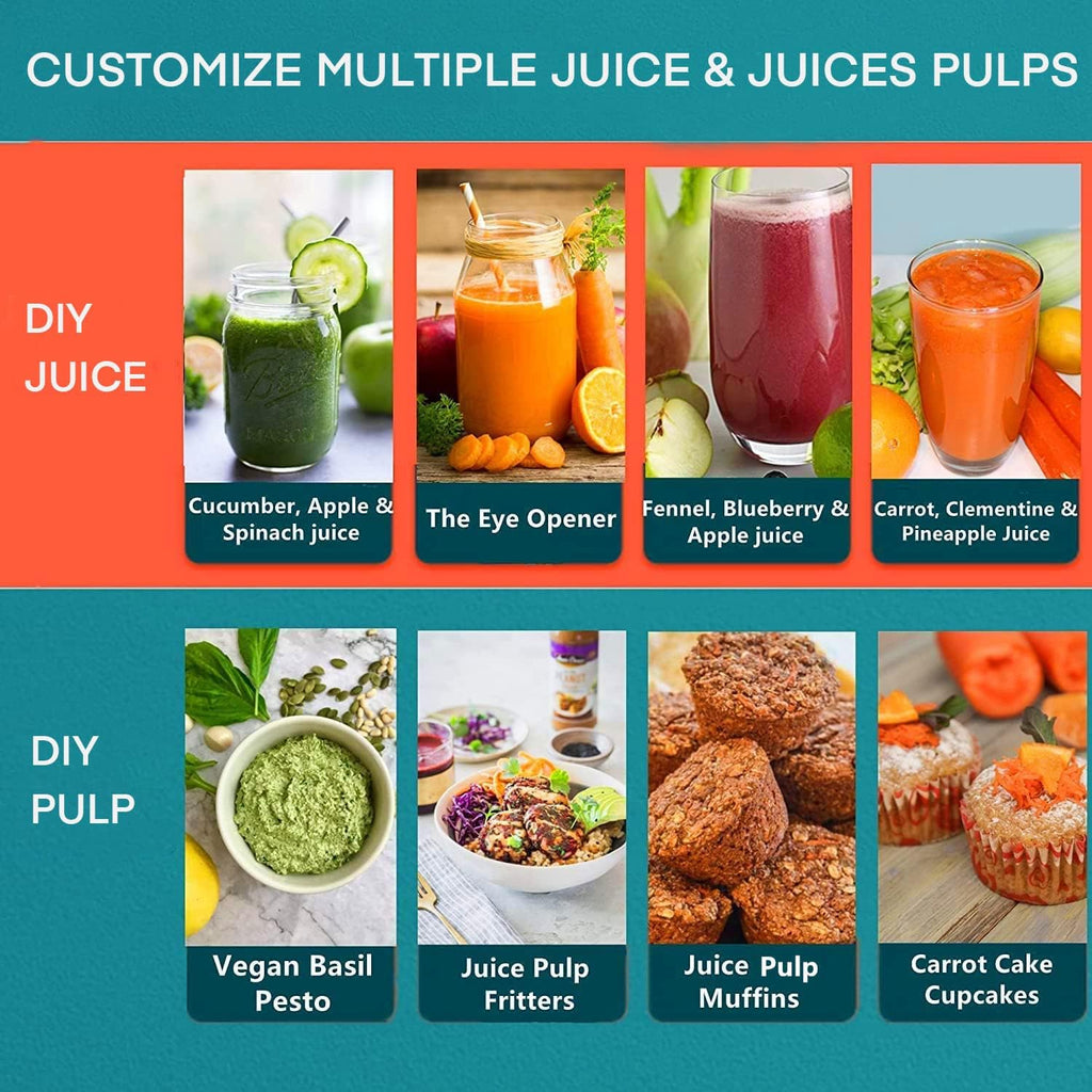 Juicer Machines, Juilist 3" Wide Mouth, Max 800W, 3-Speed 400W Easy-Clean
