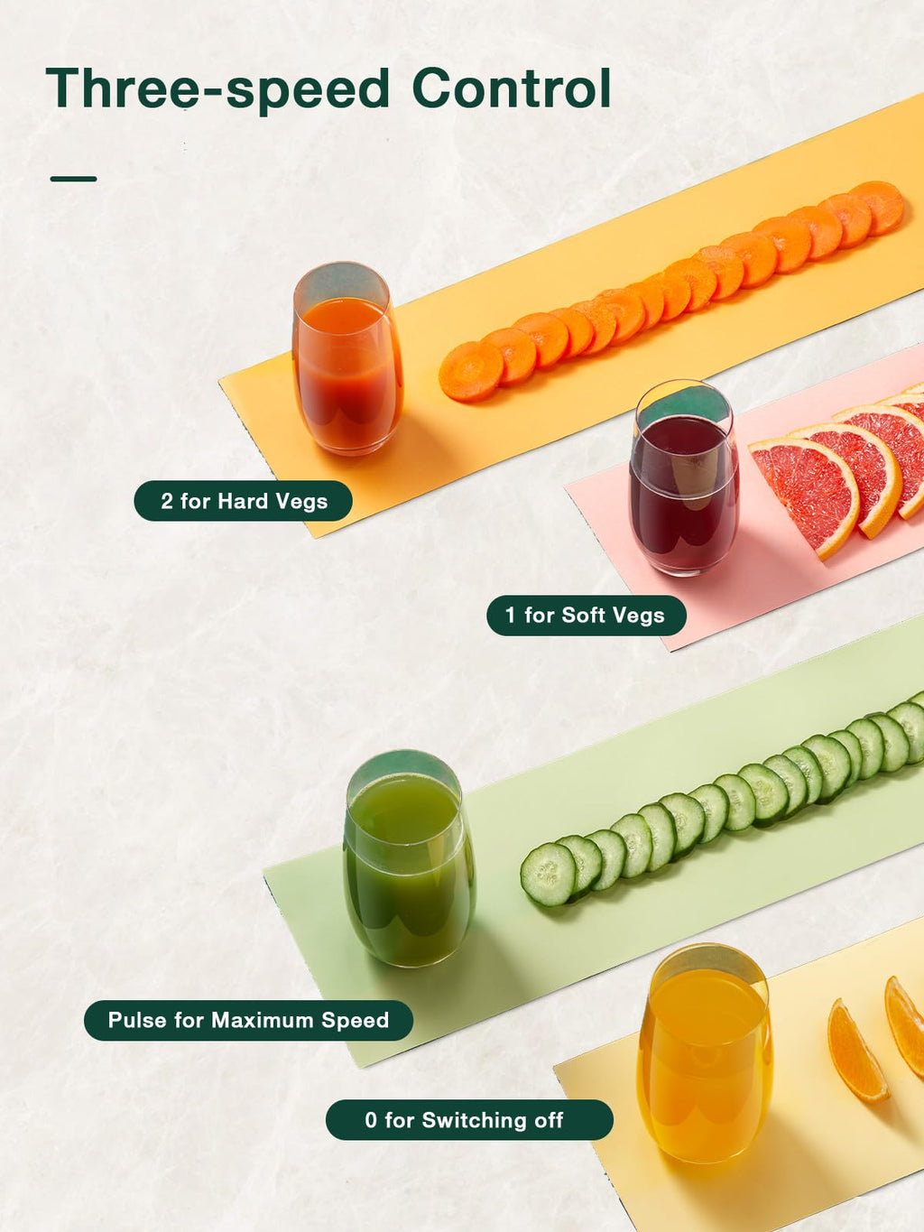 Juicer Machines, Juilist 3" Wide Mouth, Max 800W, 3-Speed 400W Easy-Clean