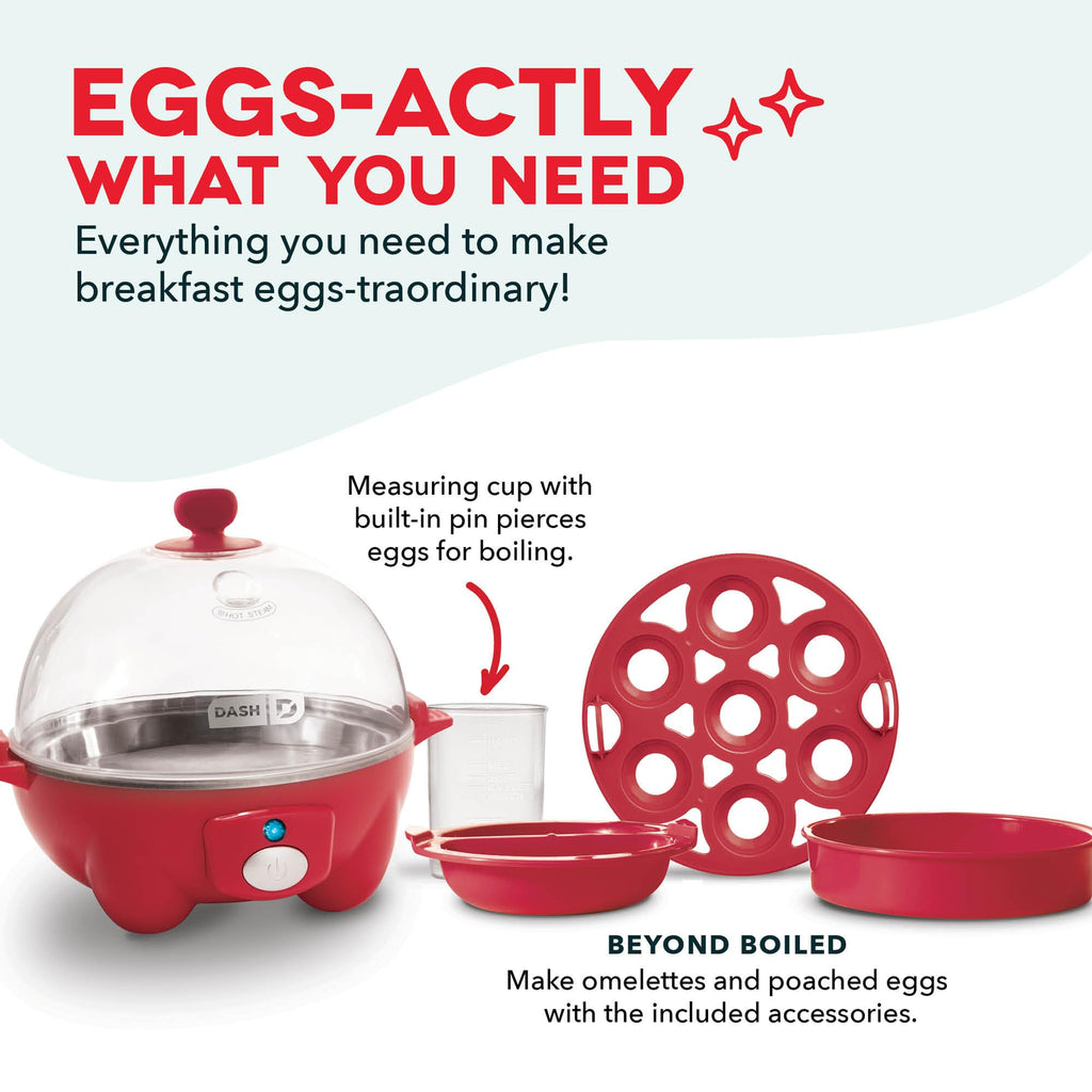 Dash Rapid Egg Cooker, 7 Hard Boiled Eggs, Aqua | Electric Egg Poacher