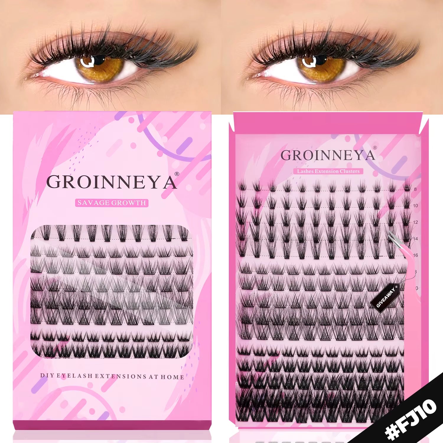 GROINNEYA Eyelashes 3 Style Mixed Fluffy Lash Clusters 8-16Mm Eyelashes Exctensions Natural Wispy Clusters Lashes Makeup