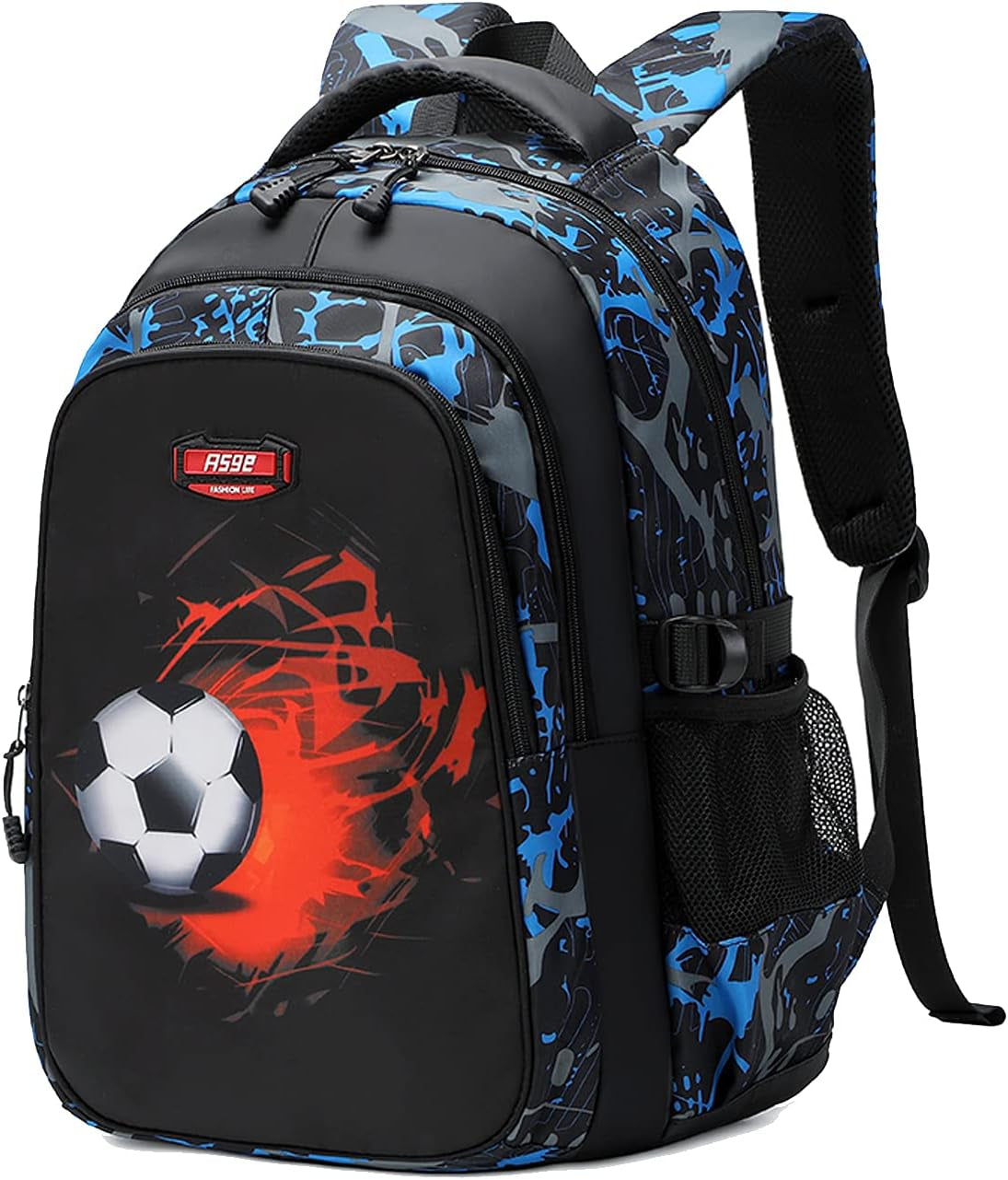 Backpack for School Boys Backpacks for Kids Camo Bookbag for Middle School Bags Waterproof Travel Back Pack (Blue)