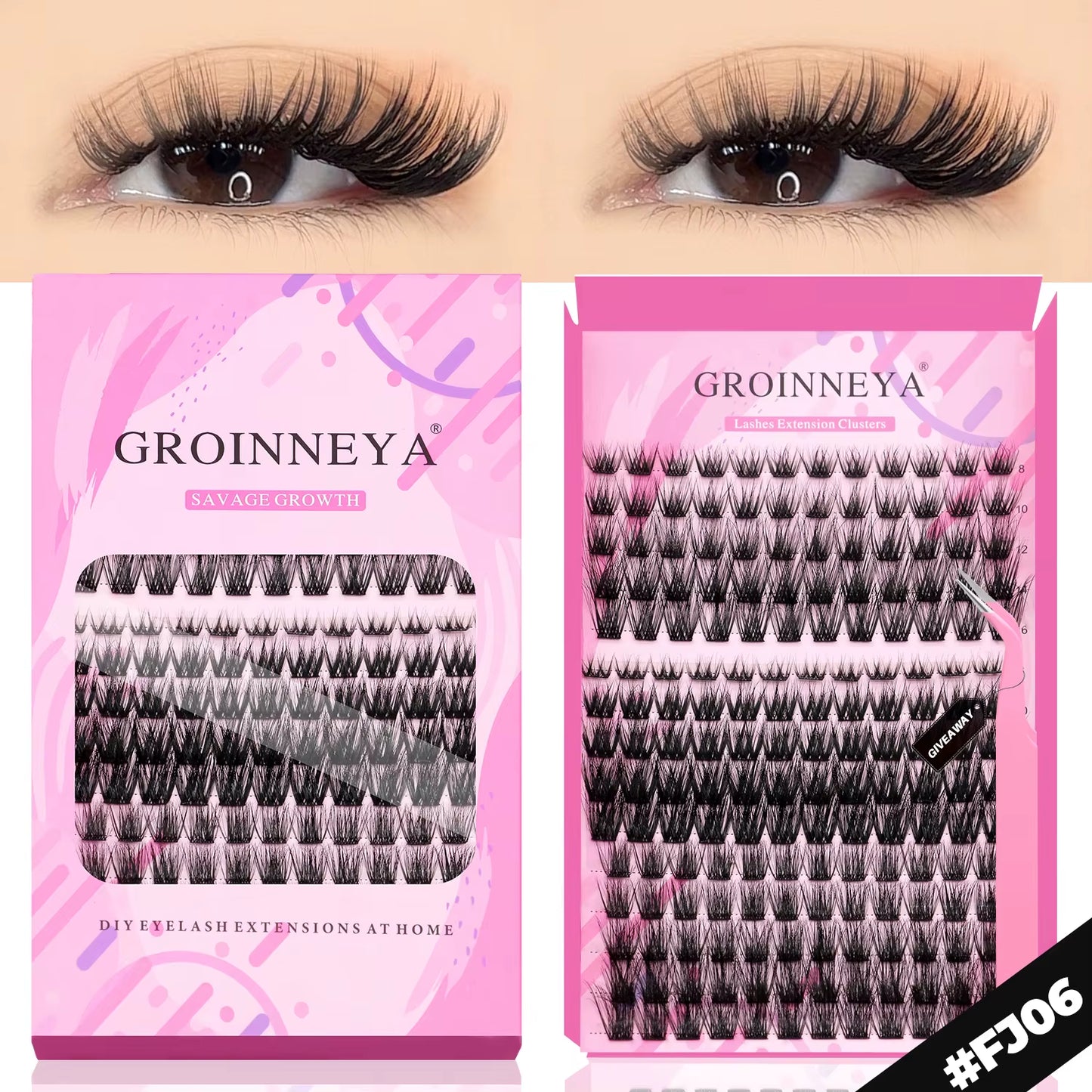 GROINNEYA Eyelashes 3 Style Mixed Fluffy Lash Clusters 8-16Mm Eyelashes Exctensions Natural Wispy Clusters Lashes Makeup