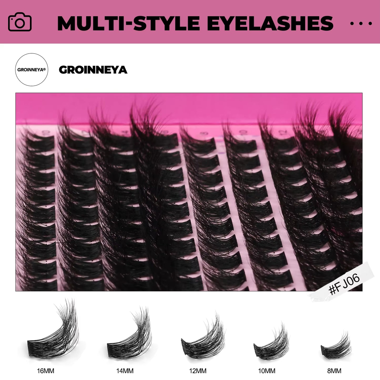 GROINNEYA Eyelashes 3 Style Mixed Fluffy Lash Clusters 8-16Mm Eyelashes Exctensions Natural Wispy Clusters Lashes Makeup