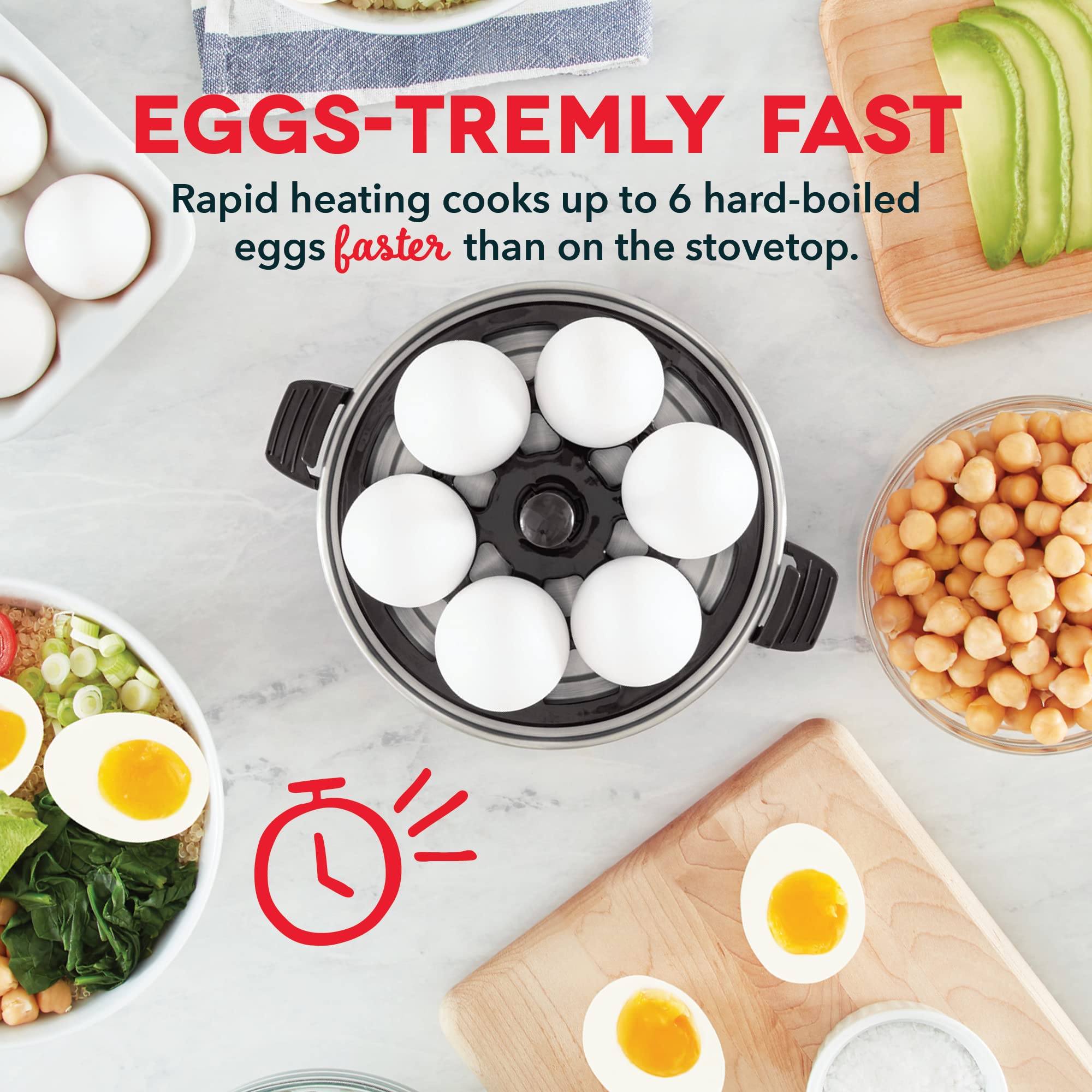 Dash Rapid Egg Cooker, 7 Hard Boiled Eggs, Aqua | Electric Egg Poacher