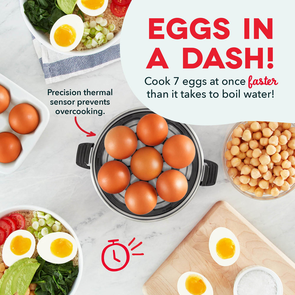 Dash Rapid Egg Cooker, 7 Hard Boiled Eggs, Aqua | Electric Egg Poacher