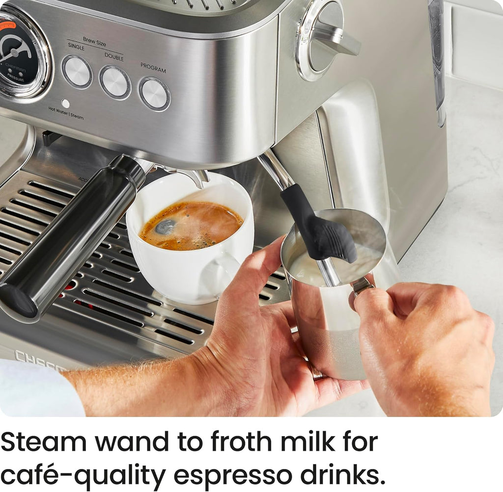 Chefman Crema Supreme 15 Bar Espresso Machine with Milk Frother