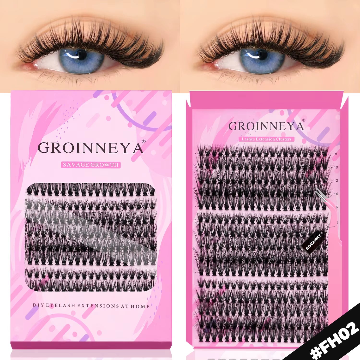 GROINNEYA Eyelashes 3 Style Mixed Fluffy Lash Clusters 8-16Mm Eyelashes Exctensions Natural Wispy Clusters Lashes Makeup