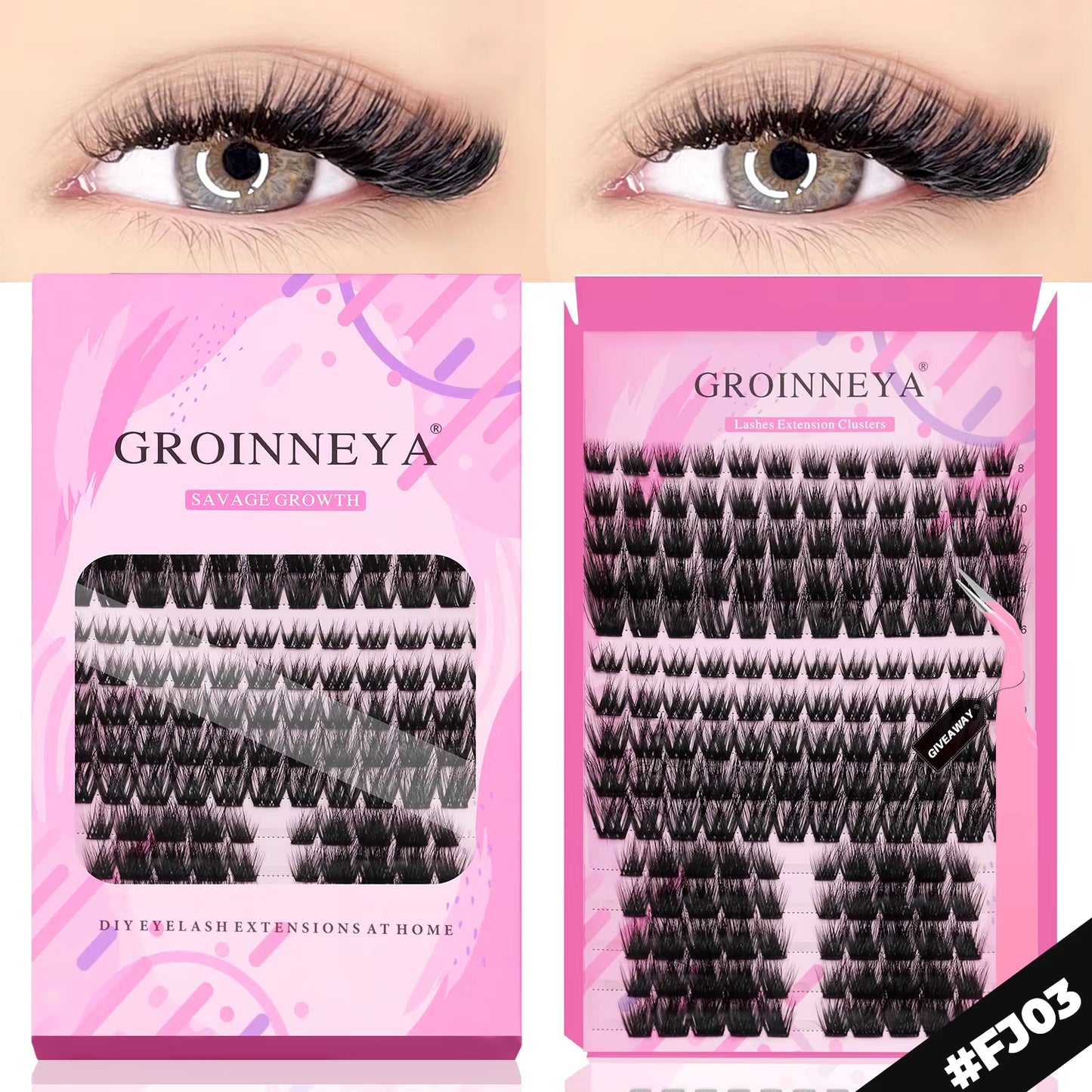 GROINNEYA Eyelashes 3 Style Mixed Fluffy Lash Clusters 8-16Mm Eyelashes Exctensions Natural Wispy Clusters Lashes Makeup