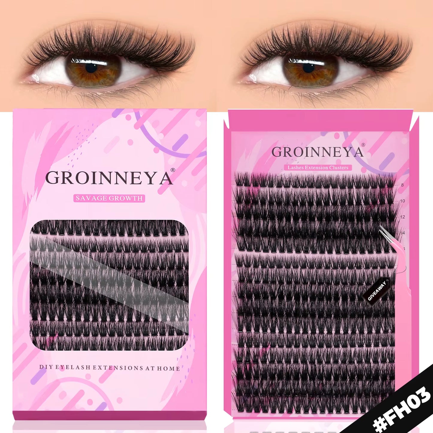 GROINNEYA Eyelashes 3 Style Mixed Fluffy Lash Clusters 8-16Mm Eyelashes Exctensions Natural Wispy Clusters Lashes Makeup