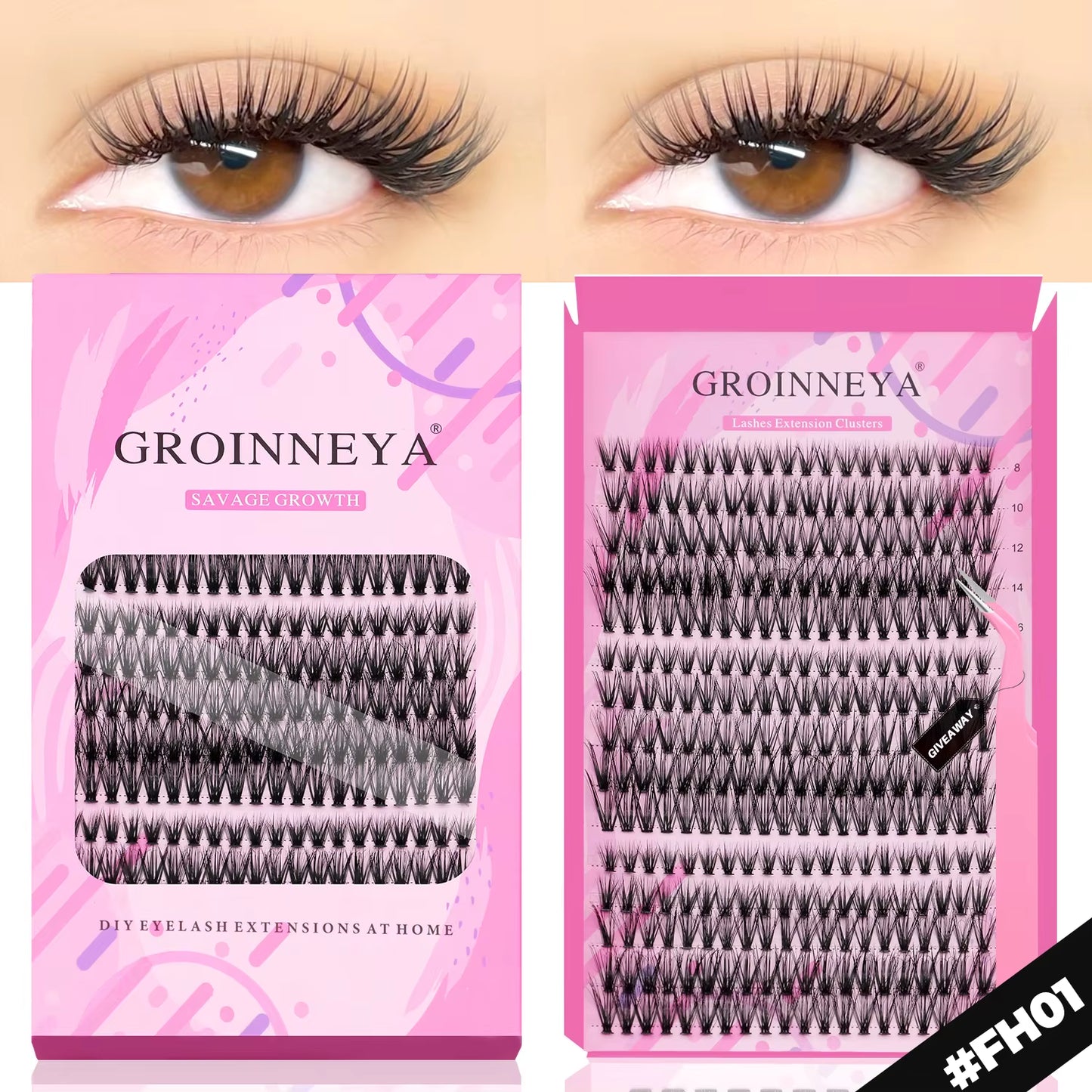 GROINNEYA Eyelashes 3 Style Mixed Fluffy Lash Clusters 8-16Mm Eyelashes Exctensions Natural Wispy Clusters Lashes Makeup