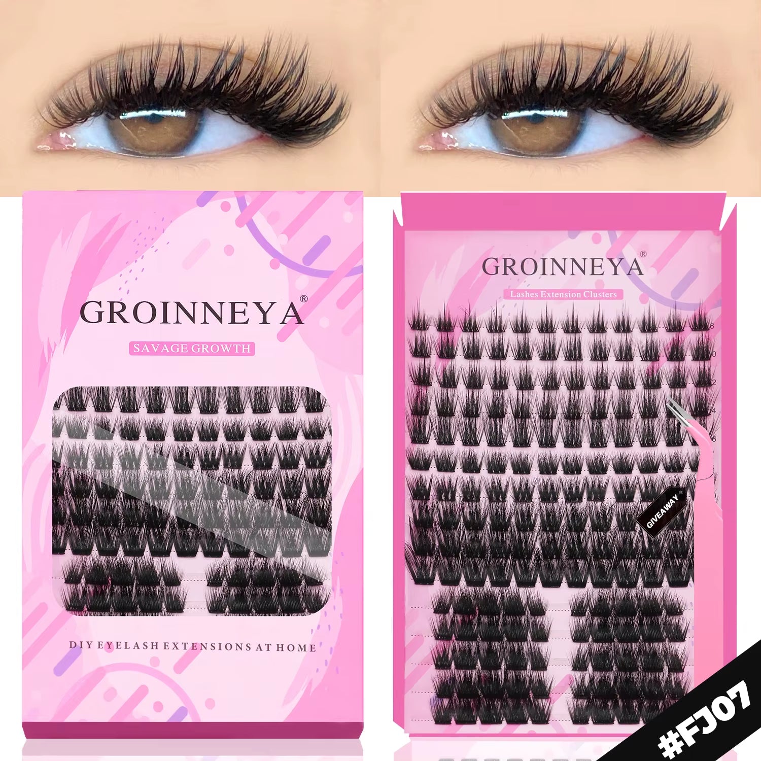 GROINNEYA Eyelashes 3 Style Mixed Fluffy Lash Clusters 8-16Mm Eyelashes Exctensions Natural Wispy Clusters Lashes Makeup