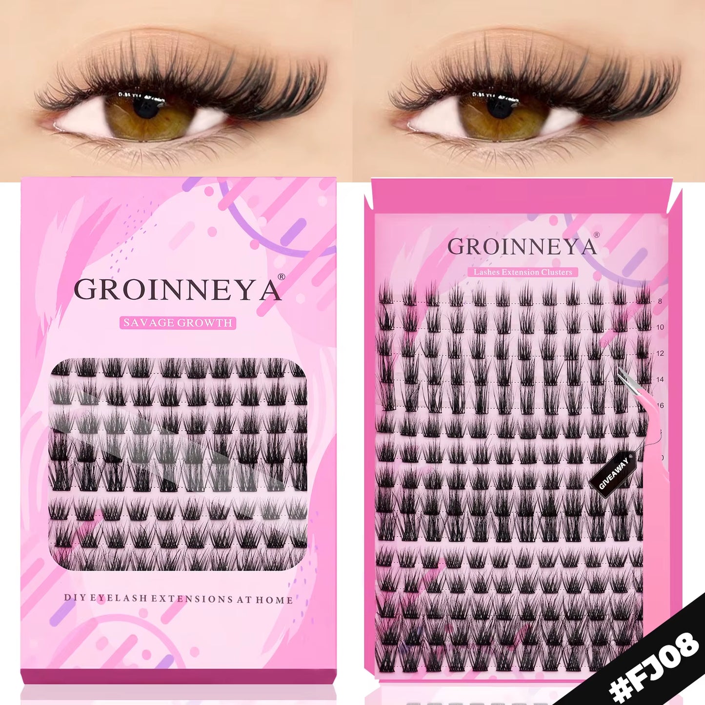 GROINNEYA Eyelashes 3 Style Mixed Fluffy Lash Clusters 8-16Mm Eyelashes Exctensions Natural Wispy Clusters Lashes Makeup