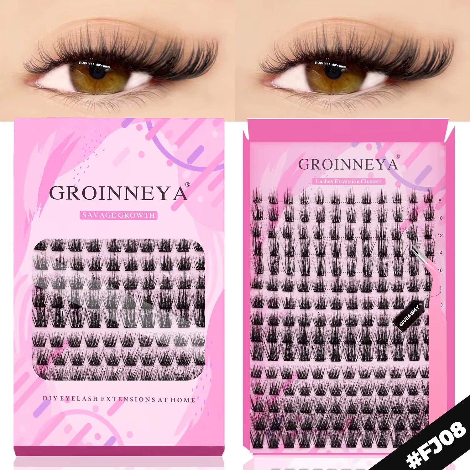 GROINNEYA Eyelashes 3 Style Mixed Fluffy Lash Clusters 8-16Mm Eyelashes Exctensions Natural Wispy Clusters Lashes Makeup